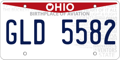 OH license plate GLD5582