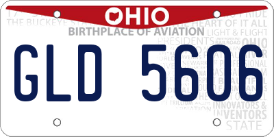 OH license plate GLD5606