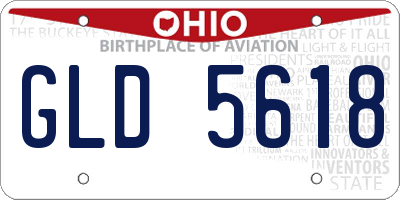 OH license plate GLD5618