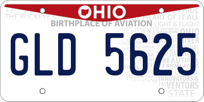 OH license plate GLD5625