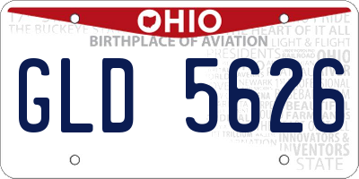 OH license plate GLD5626