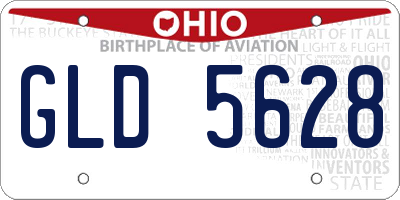 OH license plate GLD5628