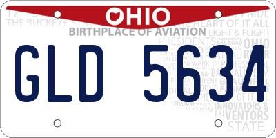 OH license plate GLD5634