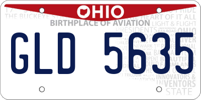 OH license plate GLD5635
