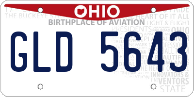 OH license plate GLD5643