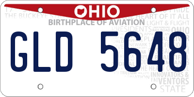 OH license plate GLD5648
