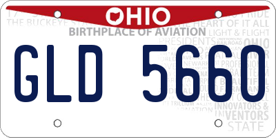 OH license plate GLD5660