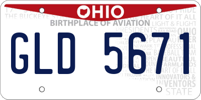 OH license plate GLD5671