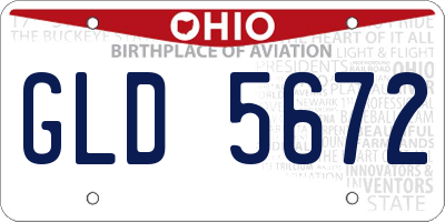 OH license plate GLD5672