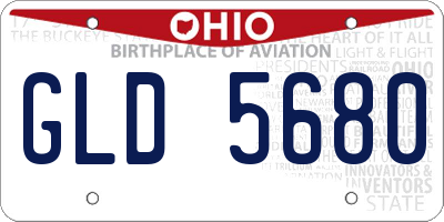 OH license plate GLD5680
