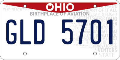 OH license plate GLD5701