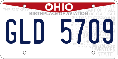 OH license plate GLD5709