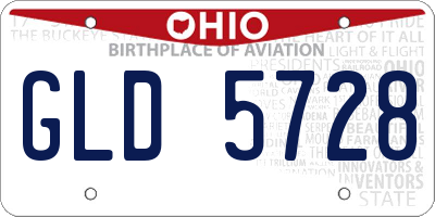 OH license plate GLD5728