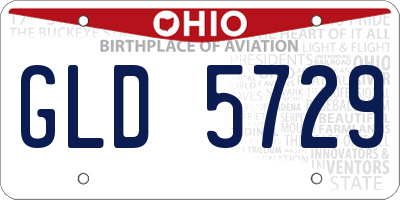 OH license plate GLD5729