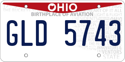 OH license plate GLD5743