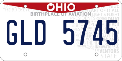 OH license plate GLD5745