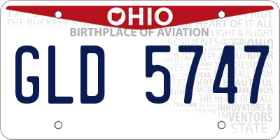OH license plate GLD5747