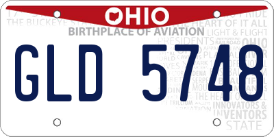OH license plate GLD5748
