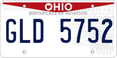 OH license plate GLD5752