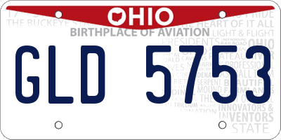 OH license plate GLD5753