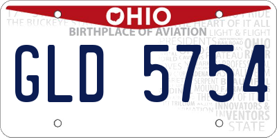 OH license plate GLD5754