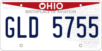 OH license plate GLD5755