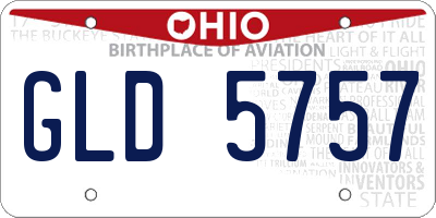 OH license plate GLD5757