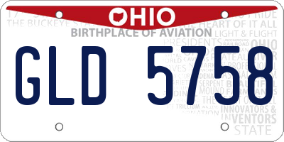 OH license plate GLD5758