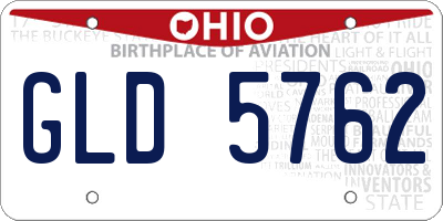 OH license plate GLD5762