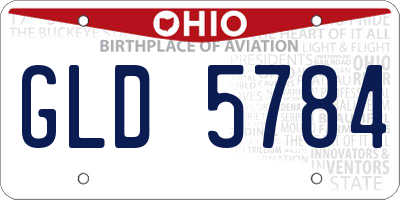 OH license plate GLD5784