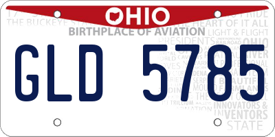 OH license plate GLD5785