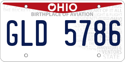 OH license plate GLD5786
