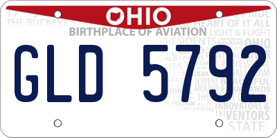 OH license plate GLD5792