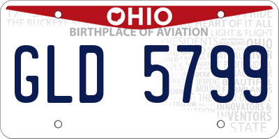 OH license plate GLD5799