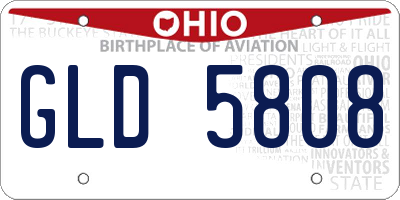 OH license plate GLD5808