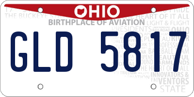 OH license plate GLD5817