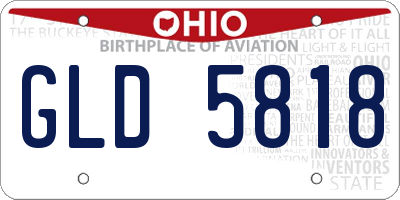 OH license plate GLD5818