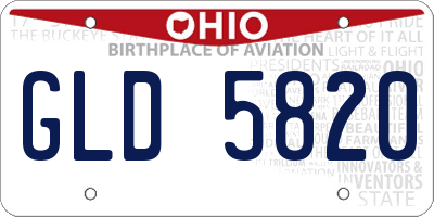 OH license plate GLD5820