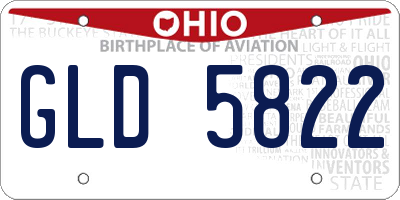 OH license plate GLD5822