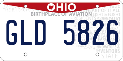OH license plate GLD5826