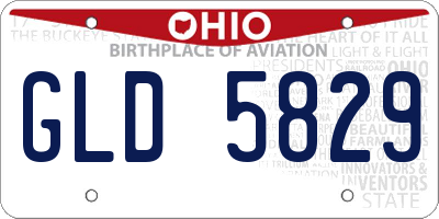 OH license plate GLD5829