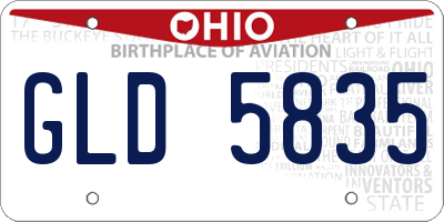 OH license plate GLD5835
