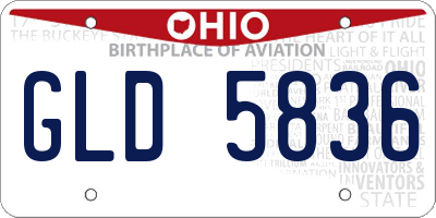 OH license plate GLD5836