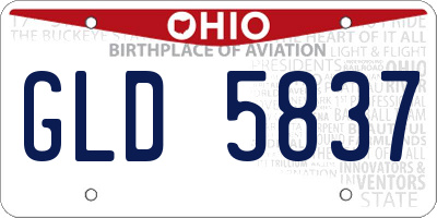 OH license plate GLD5837