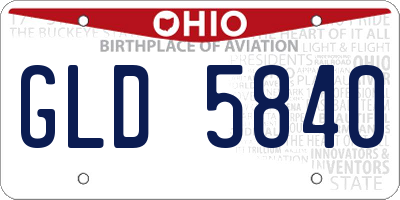 OH license plate GLD5840