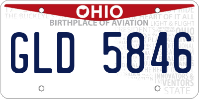 OH license plate GLD5846