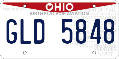 OH license plate GLD5848