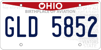 OH license plate GLD5852