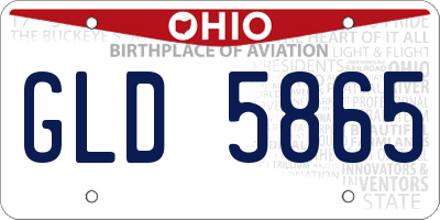 OH license plate GLD5865