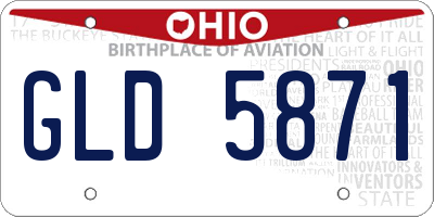 OH license plate GLD5871
